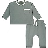 Modern Moments by Gerber baby-boys Velour 2-piece Drop Shoulder Top & Pant Set