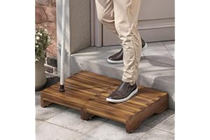 FANATU Wooden Platform Step Stool, 24.7" Step Platform for Adults & Elderly - Durable Mobility Stepping and Stair Assist Indoor & Outdoor, Heavy Duty/Non-Slip Step Stool for Handicap, Bedroom, Kitchen