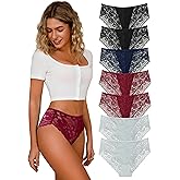 Cinvik Lace Panties for Women Sexy Underwear Black Lace Panties Lacy Sexy High Waisted Women Granny Panties