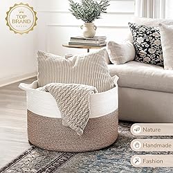 INDRESSME XXXLarge Cotton Rope Basket 21.7" x