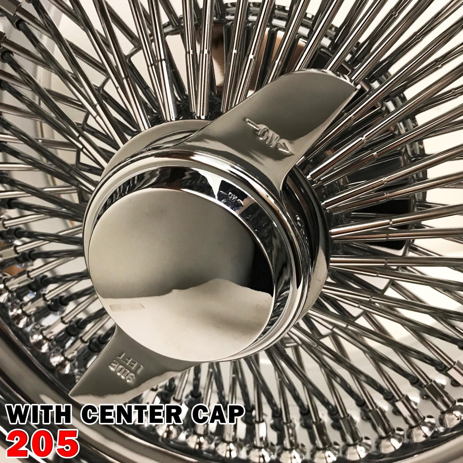 1PCS 14x7 Stand 100 Spokes Chrome Wire Wheels Straight Lace Deep Dish Rims (205, Right)