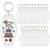 Yoption Blank Motel Keychain Bulk with Key Rings, Hotel Keychains Key Tag for Vinyl DIY Crafts