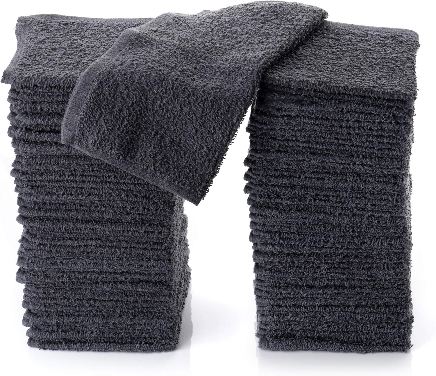 Simpli-Magic Cotton Washcloths 12” x 12”, Gray 24 Pack: Home & Kitchen