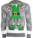 NOROZE - Maglione Natalizio da Uomo, Lavorato a Maglia, con Berretto