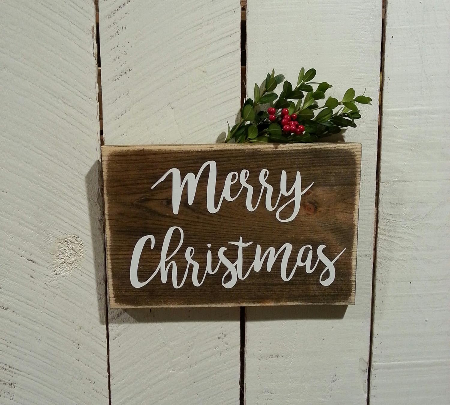Amazon.com: Rustic Decor - Rustic Christmas Wooden Sign - Merry