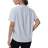 THE GYM PEOPLE Women's Short Sleeve Workout T-Shirts Back Loose Fit Running Yoga Tee Tops