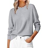 ANRABESS Sweaters for Women Loose Fit Lightweight Soft Dressy Scalloped Long Sleeve Pullover Tops 2025 Fall Casual Outfits