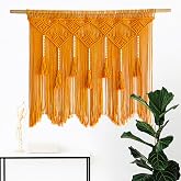 Youngeast Macrame Wall Hanging and Headboard for Bedroom - Boho Wall Decor and Art Tapestry with Tassels - Woven Wall Backdrop 31'X39'