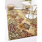 Unique Loom Barista Collection Area Rug - Congencis (5' 3" x 7' 1" Rectangle Beige/Blue)