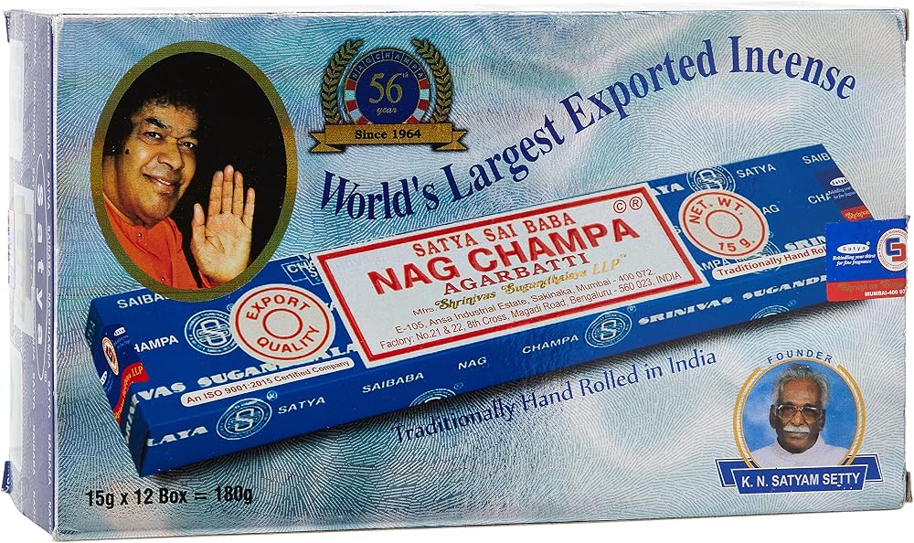 GeoFossils Satya Nag Champa Incense Sticks 15g - Special 12 Pack