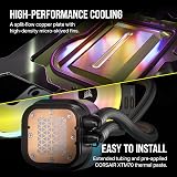 Corsair iCUE LINK H100i RGB 240mm 2x QX120 RGB Fans LGA1700 AM5 Black view 8