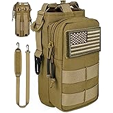 DEFUNX 32 Oz Water Bottle Holder with Strap Bottle Carrier Bag with Phone Pocket MOLLE System for Walking