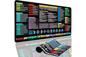 Excel Cheat Sheet Desk Pad Mat (800 * 300mm) - XL Excel Formulas Shotcuts Mouse Pad Cheat Sheet Excel Function Modules & Wate