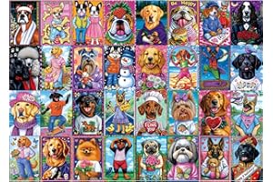 BLUEFOREST Dog Collage 1000 Piece Jigsaw Puzzle for Adults Colorful Pet Portrait Unique Fun Dogs Jigsaw Puzzles Challenging Funny Family Puzzle Perfect for Game Nights (27.5"x19.6")
