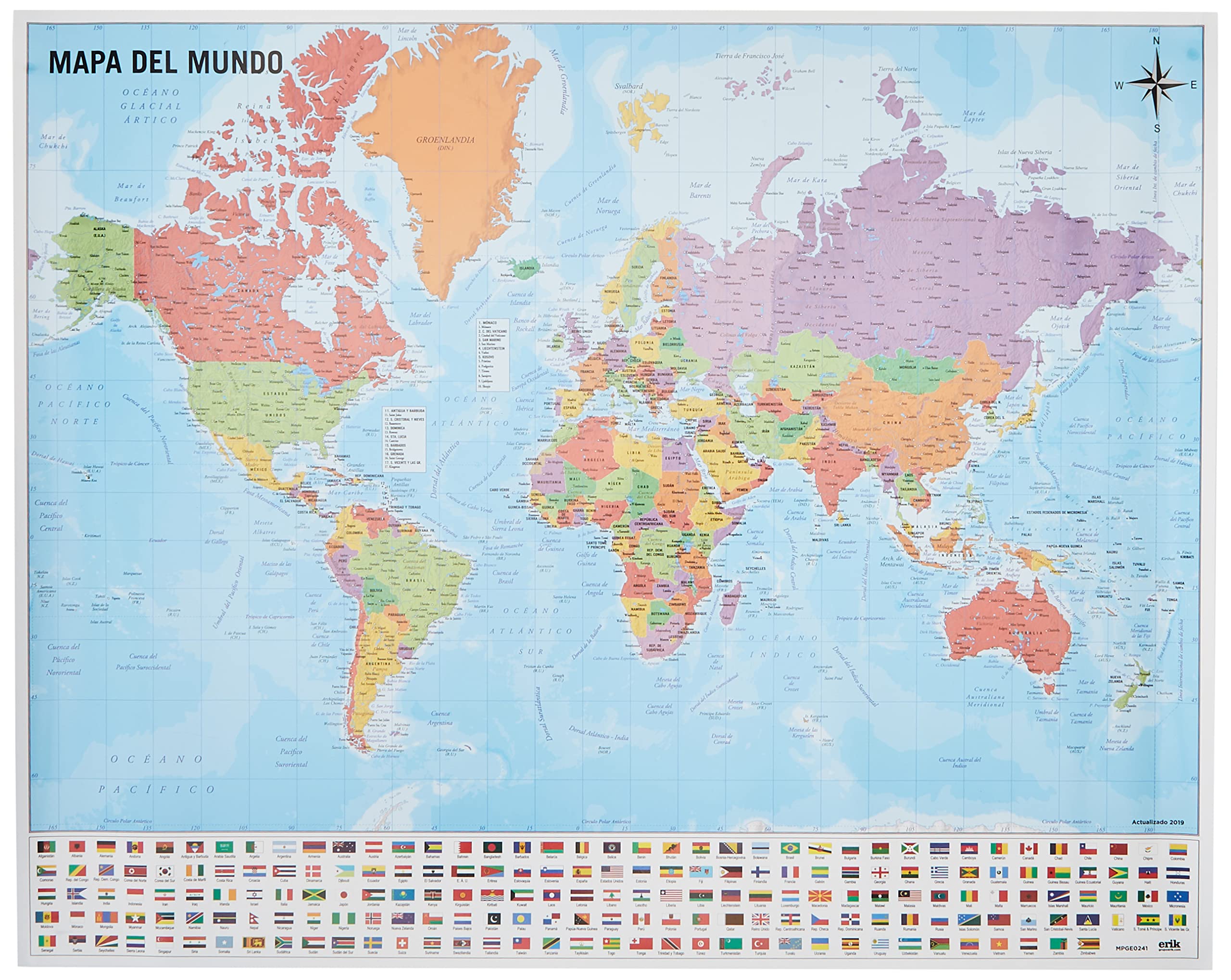 Grupo Erik Poster World Map - 40 x 50 cm - Shipped Rolled Up - Cool Posters, Art Poster, Mini Posters & Prints