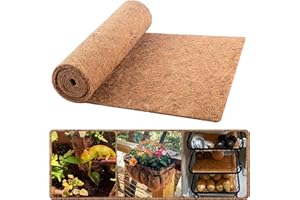 Sinimaka Coco Liner Roll, 16 x 120 Inch Coconut Fiber Liners for Planter Window Box Flower Basket, Natural Coco Mats Coco Coir Sheet for Reptile Carpet, Animal Pet Pad, Garden Decoration