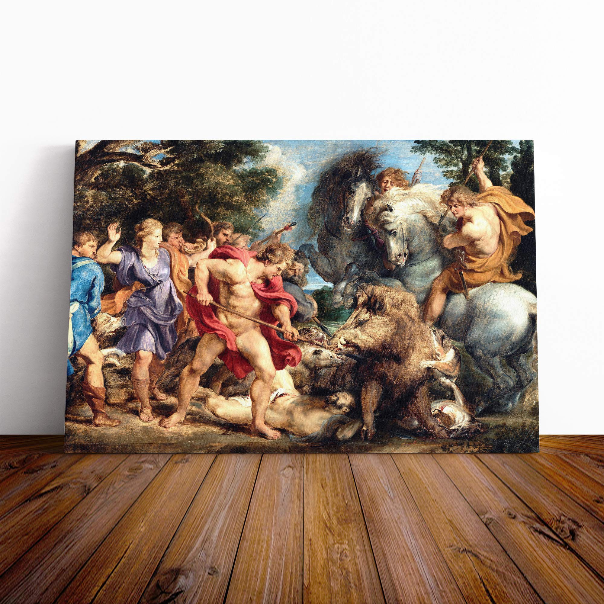 Peter Paul Rubens Attack Canvas Print | Gallery Wrapped 30mm Frame Wall Art | 20x14 inches | Ready to Hang | Modern Picture | Living Room Bedroom Lounge Office