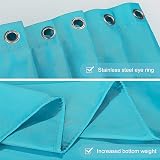 Furlinic Shower Curtain 94x78in Teal Waterproof Polyester with Hooks view 4