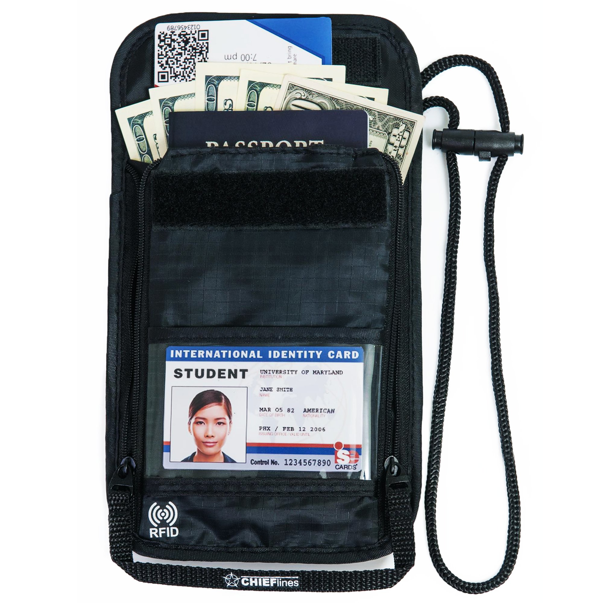 Travel Wallet-holder-Neck Pouch-Anti-Theft-RFID Blocking-Traveling Accessories