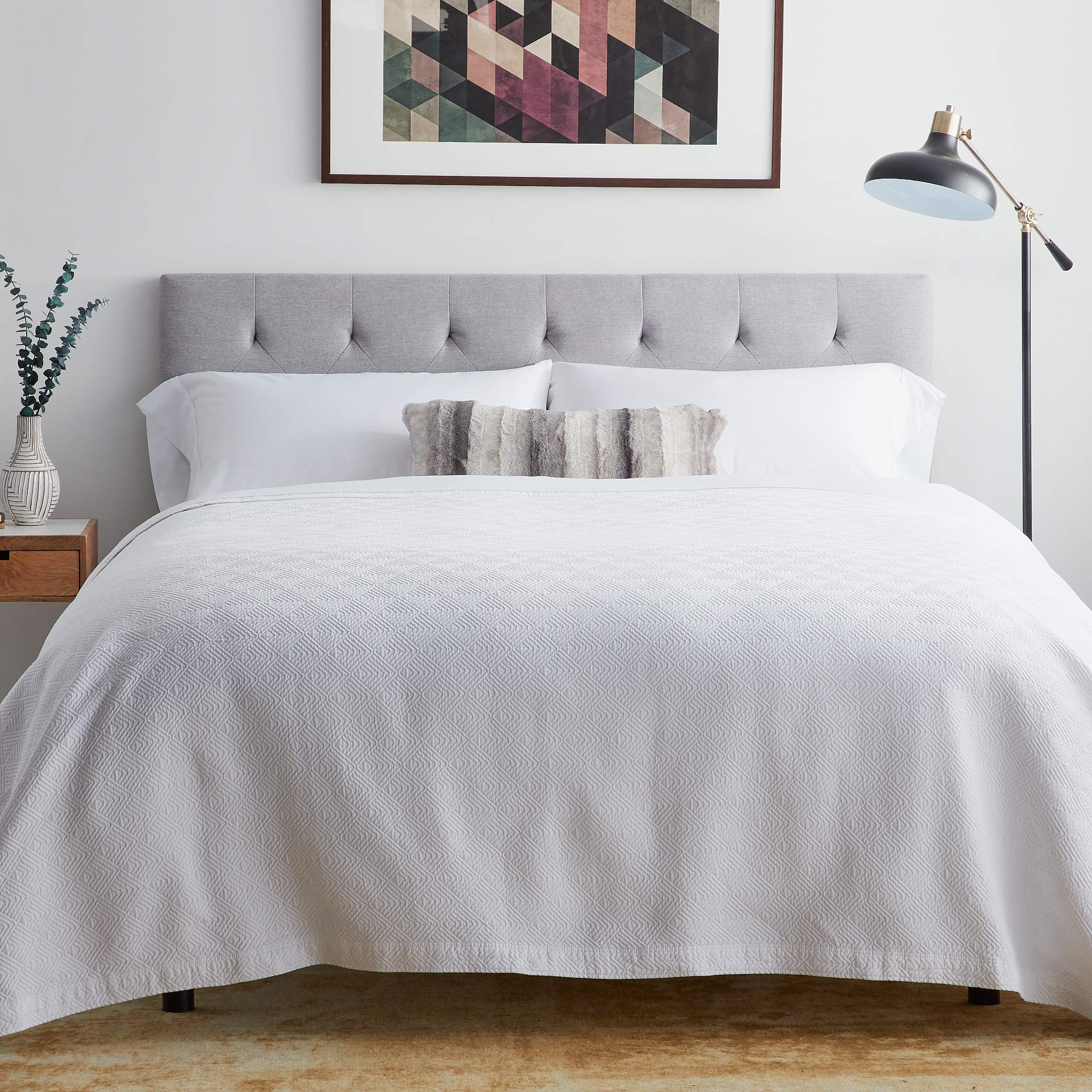 LUCID MidRise Upholstered Headboard Adjustable Height from 34" to 46