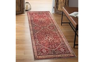Keen Home Design 2x7 Rug - Machine Washable Runner Rug with Non-Slip Backing, Ideal for Hallway, Entryway, Kitchen, Laundry Room - Vintage, Easy Clean, Durable, Low Pile Rug - (2'6" x 7')