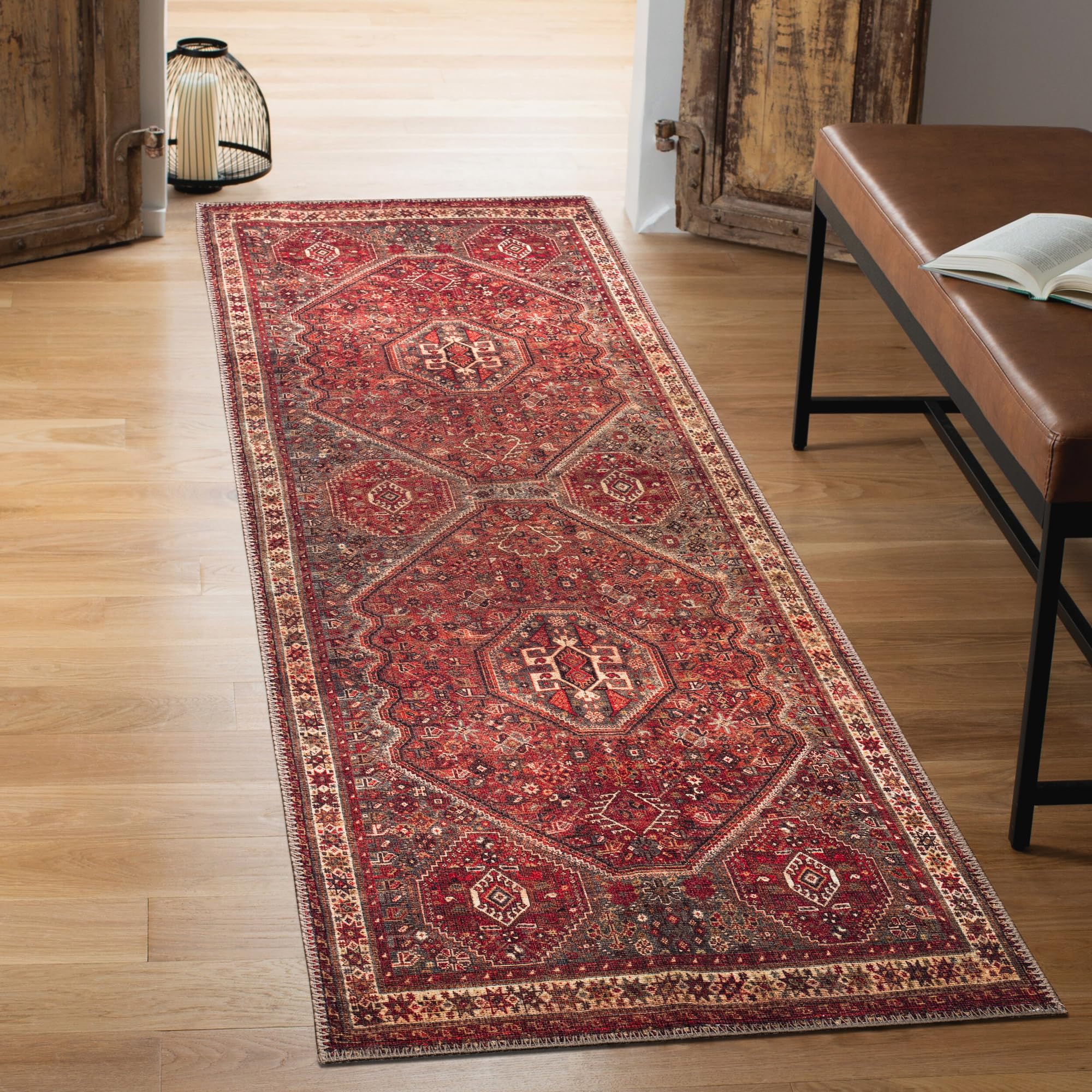 Photo 1 of Keen Home Design 2x7 Rug - Machine Washable Runner Rug with Non-Slip Backing, Ideal for Hallway, Entryway, Kitchen, Laundry Room - Vintage, Easy Clean, Durable, Low Pile Rug - (2'6" x 7')