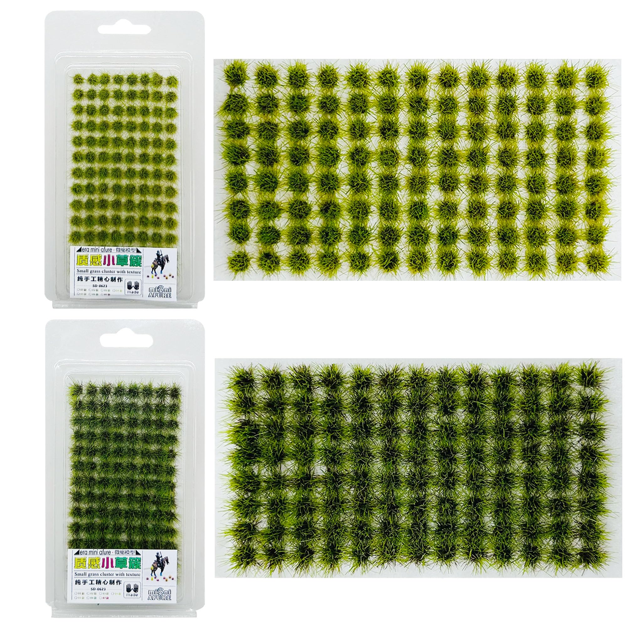 Attuslla 208 PCS Static Grass Tuft Model Grass Tufts Railway Artificial Grass Bushy Tuft Flower Cluster Vegetation Groups for DIY Architecture Building Model Train Landscape Railroad Scenery
