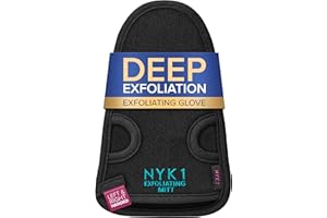 DEEP Exfoliation Body Exfoliating Glove for Dead Skin Removal (1 Glove) NYK1 Exfolimitt Exfoliating Mitt for Smooth, Healthy & Glowing Skin - Washable, Quick-Drying & Gentle On Skin