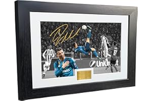 KITBAGS & LOCKERS Large A3+ Print Cristiano Ronaldo 12x8 A4 Signed "The Overhead Goal" / "Juventus 0 vs Real Madrid 3" Autograph Photo Photograph Picture Frame Soccer Gift