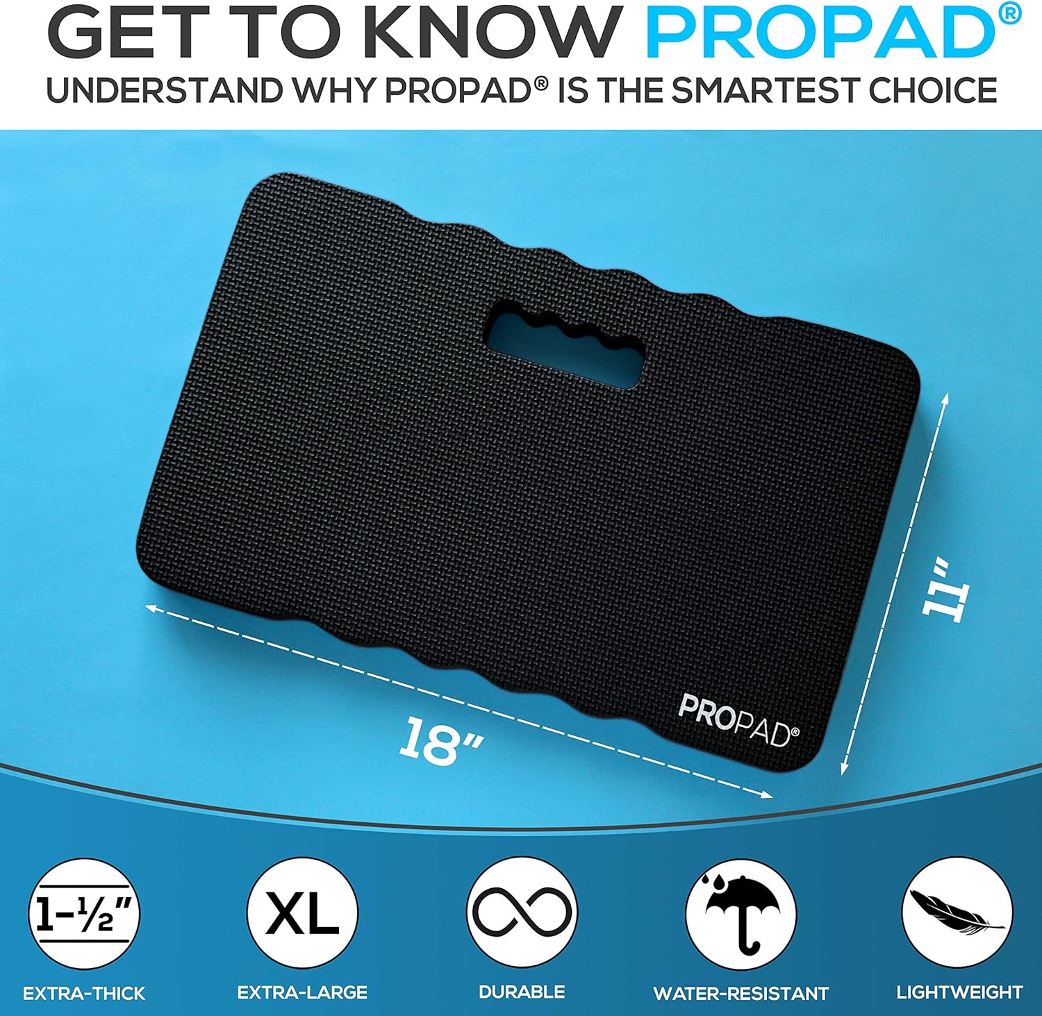 Thick Kneeling Pad, Garden Kneeler for Gardening, Bath Kneeler for Baby Bath, Kneeling Mat for Exercise & Yoga, Knee Pad for Work, Floor Foam Pad, Extra Large (XL) 18 x 11 x 1.5 Inches, Black: Garden & Outdoor