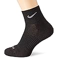 Nike Dri-FIT Cushion Quarter 3 Pack Black/Flint Grey LG (Men's Shoe 8-12, Women's Shoe 10-13)