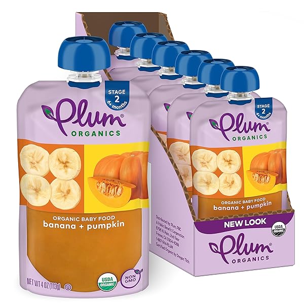 PLUM ORGANICS STAGE 2, ORGANIC BABY FOOD, BANANA...