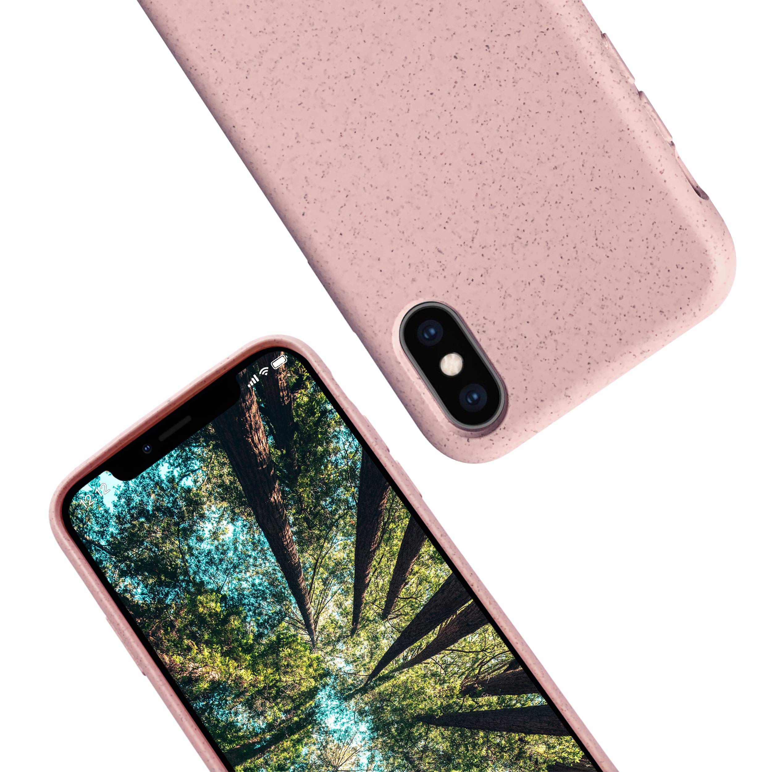 eplanita Eco Mobile Phone Case Compatible with iPhone XS Max, Plant Fibre, Drop Protection Cover, Durable and Sustainable (for iPhone XS Max, Pink)