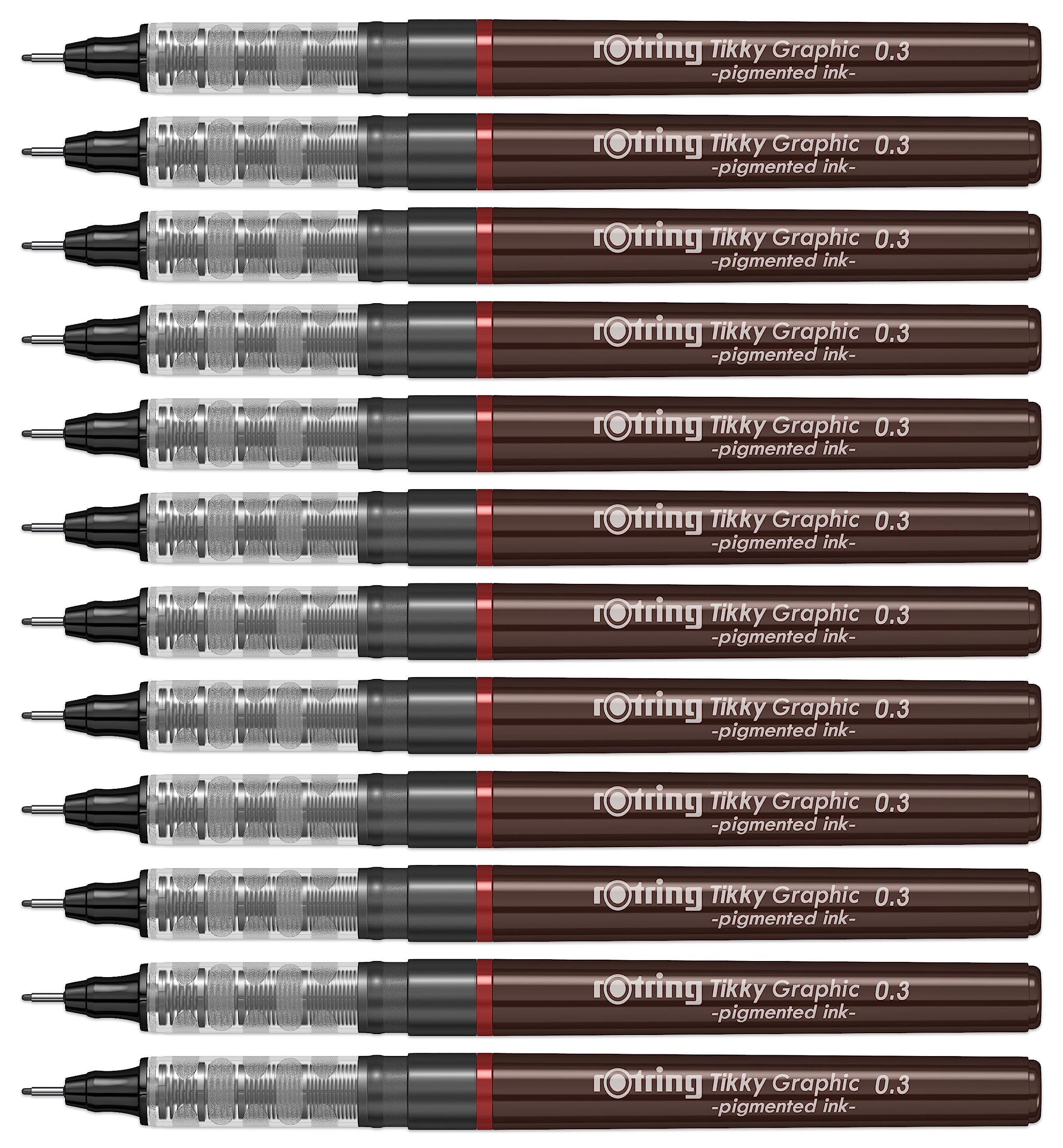 rOtring Tikky Graphic Fineliner Pen, Black Ink, 0.3 mm (1904753)