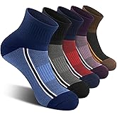 Gonii Mens Athletic Ankle Socks 5-Pairs - Blister Defense & Cushioned for Running, Hiking, Sports