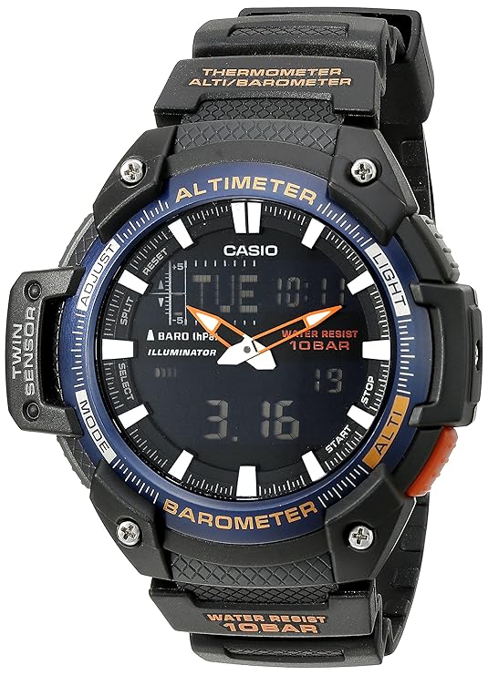 Casio Men's SGW-450H-2BCF Twin Sensor Analog-Digital Black Watch