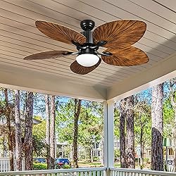 YITAHOME 52" Tropical Ceiling Fan with Light