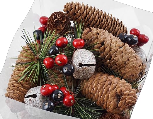 Amazon Com Caffco Winter Pinecones Jingle Bells Berries