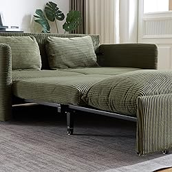 65-Inch Corduroy Loveseat Sofa with Pull Out