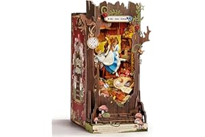 Rolife DIY Book Nook Kits Fall into Wonder, Fairy Tale Bookend Wooden 3D Puzzles for Bookshelf Decor, DIY Miniature House Building Kit for Adults, DIY Crafts/Surprised Gifts for Teens & Book Lovers