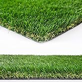 Heyroll Natural Artificial Grass Turf 4 FT x 6 FT, Customized Sizes Thick Faux Grass, 1.38" Indoor Outdoor Garden Rug Landscape Carpet Lawn Synthetic Fake Grass Mat