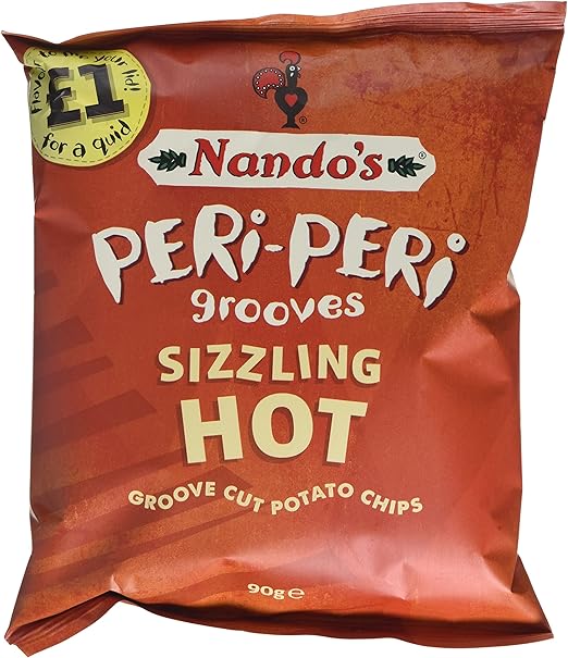 Nando's Sizzling Hot Peri Peri Groove Cut Potato Chips 90 g Amazon.co