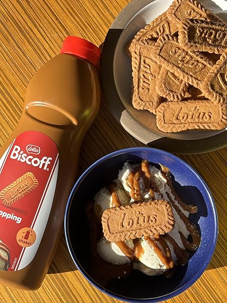 LOTUS BISCOFF – SPREAD TOPPING – PRODUCT OF EUROPE (EXP. DATE = DD-MM-YY) – VEGAN – BISCOFF COOKIE BUTTER SYRUP – 2.2LB (PACK OF 1) – NON GMO