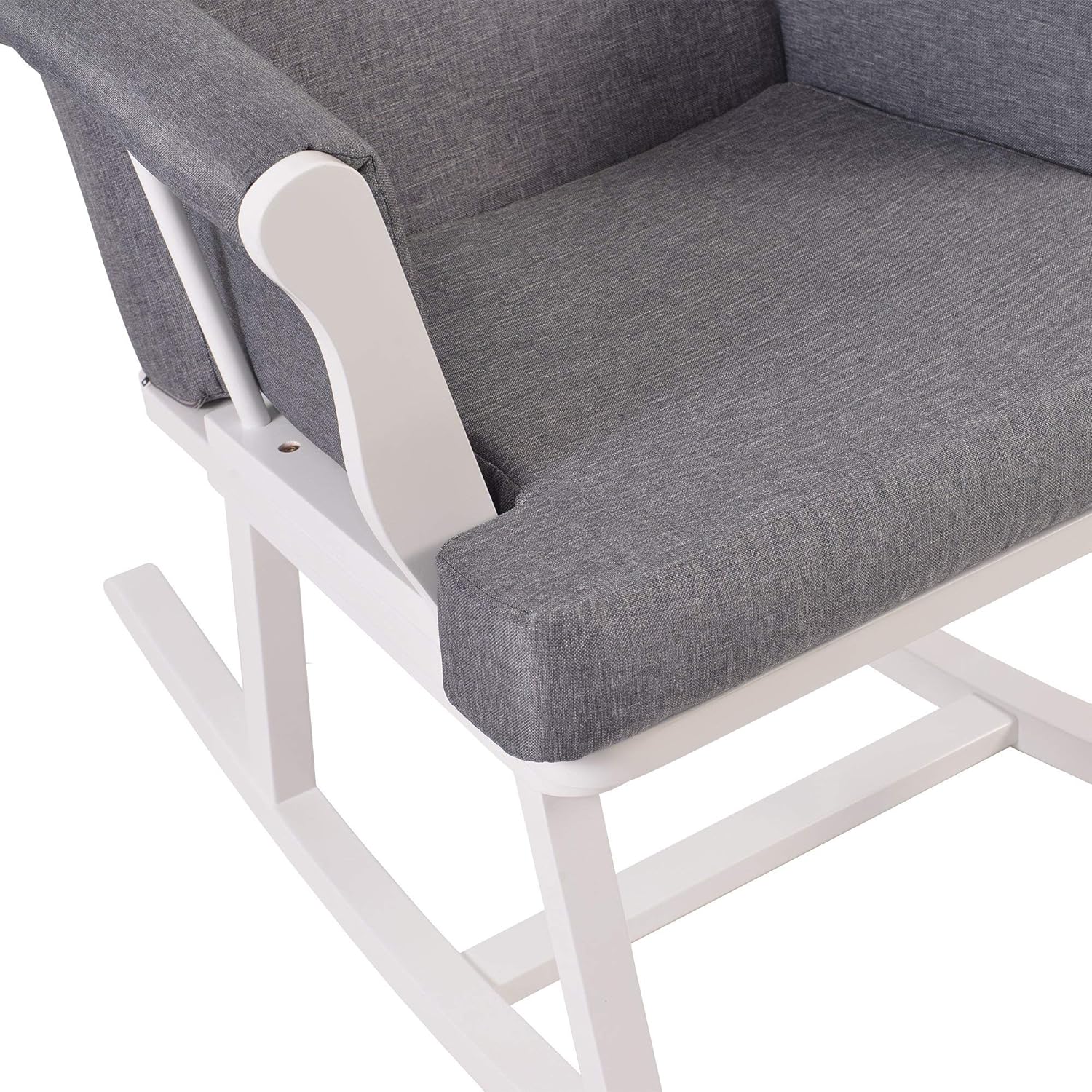 Kub® Haldon Nursing Rocking Chair (White&Grey) – Padded Cushions with ...