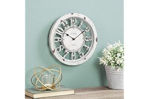 FirsTime & Co.® Antique Farmhouse Contour Wall Clock, American Crafted, Distressed Ivory, 10 x 2 x 10,