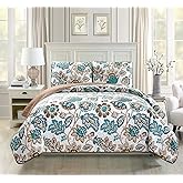 Fancy Collection 3pc Oversize Quilted Coverlet Bedspread Set New (Full/Queen, White, Brown, Teal)