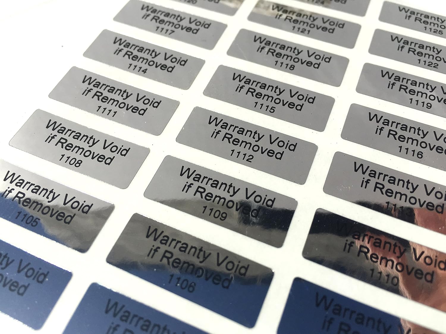 1,000 Tamper Evident Foil Security Labels Sticker Seals Warranty Void