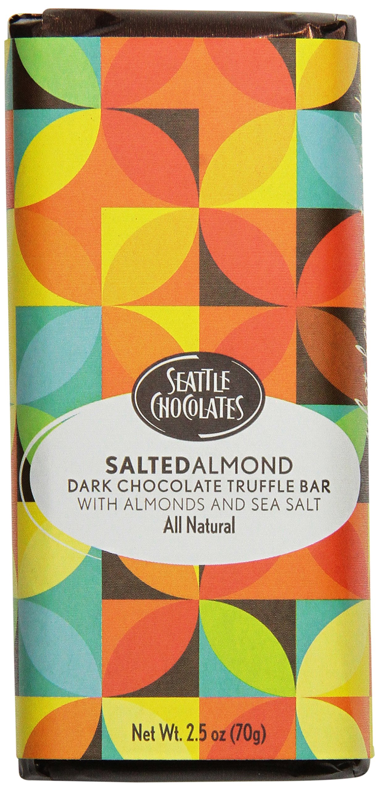 Seattle Chocolates Bar, San Juan Sea Salt, 2.5 Ounce (Pack