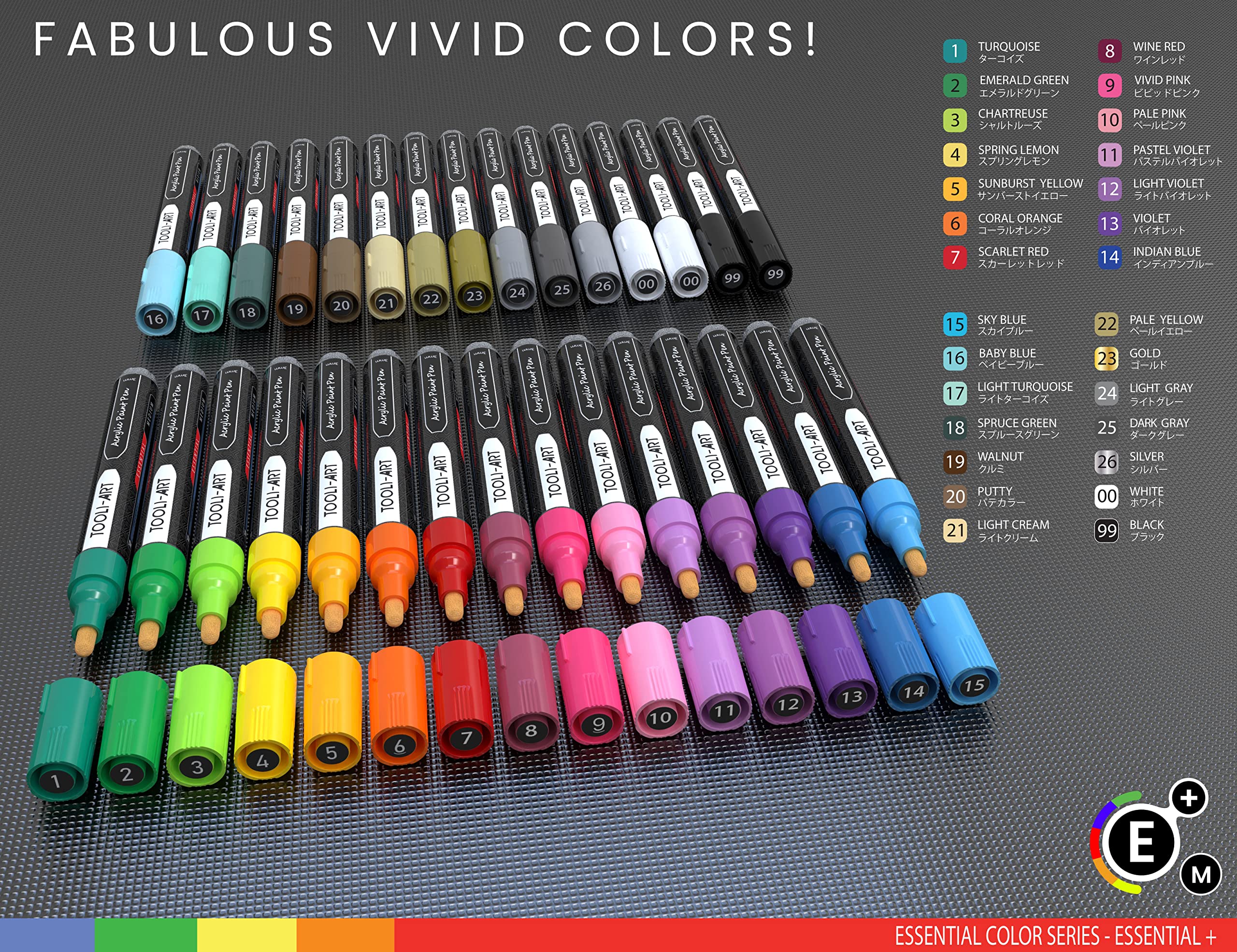 Acrylic Markers, Paint Pens Assorted Vibrant Markers for Rock Painting, Canvas, Glass, Mugs, Wood, Ceramic, Fabric, Metal, Scrapbooking. Non Toxic, Quick Dry, Multi-Surface, Lightfast (MEDIUM)