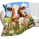 Cow Blanket Cute Cows Throw Blanket Soft Warm Cozy Fleece Fuzzy Plush Flannel Blankets Gifts for Women Girls Boys Kids Adults 40"X50"